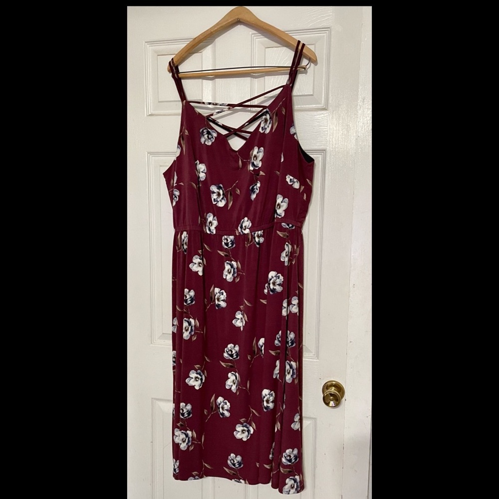 Maroon Maurice’s Midi Floral Dress